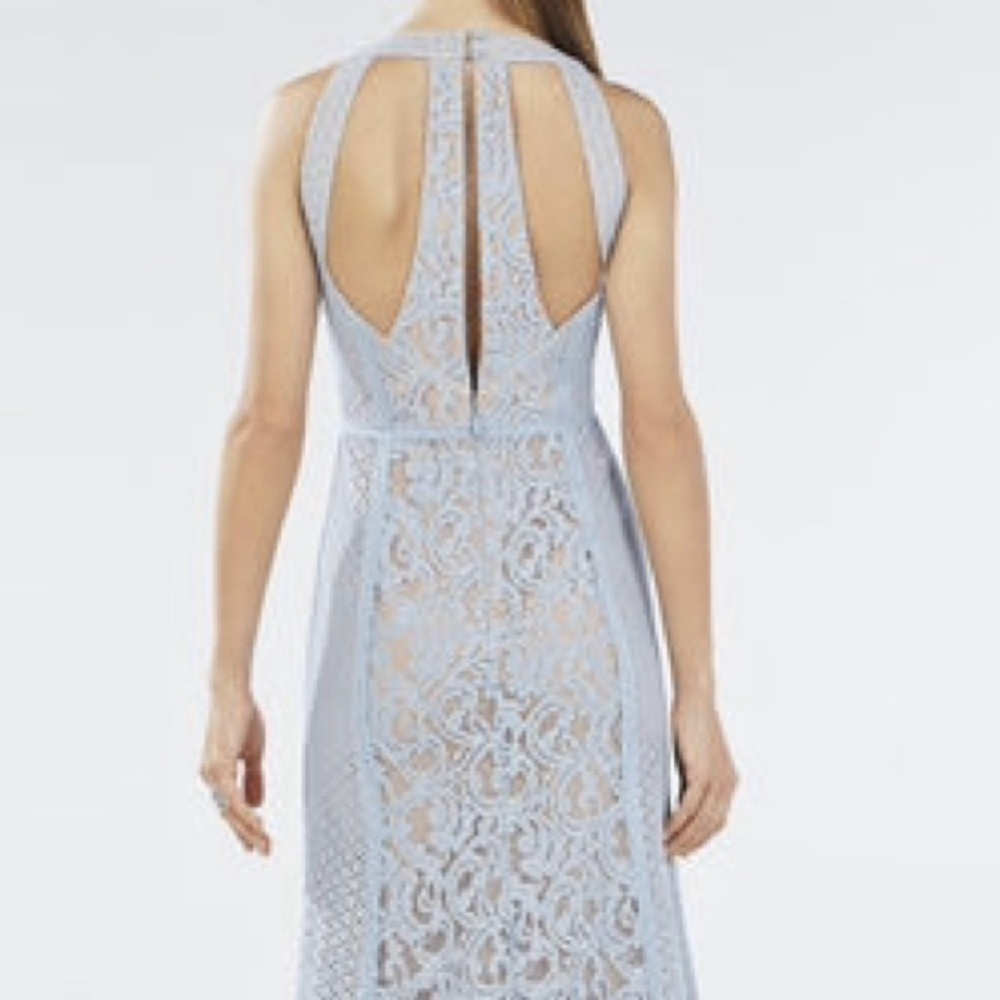 NWT! BCBG ARIELLA Lace Halter Dress Gown Light Blue | Women’s Size 4 - Picture 2 of 15